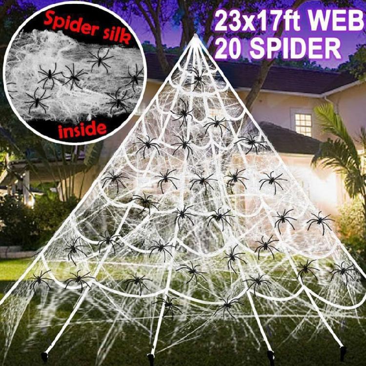 High Detail Realistic Large Spiders Halloween Decoration For Haunting House Bar Event And Horror Themed Party Setups