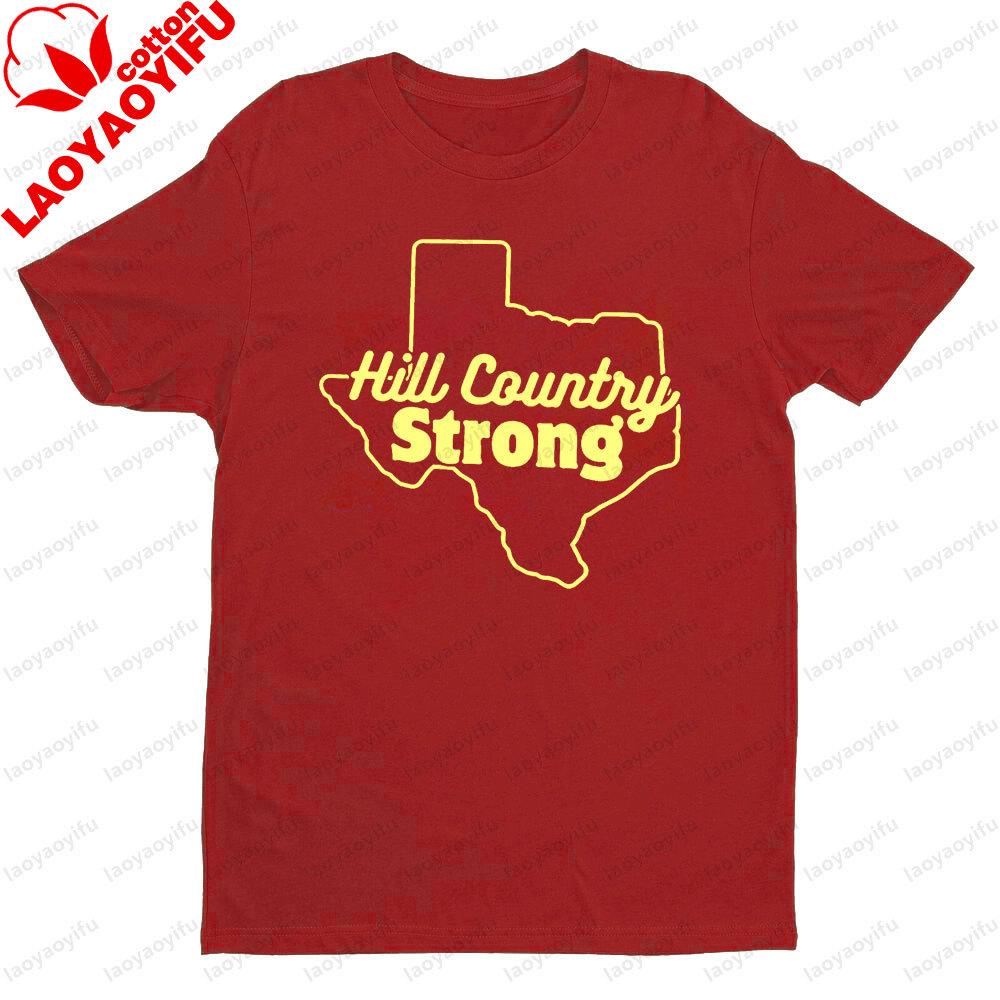 Hill Country Strong Texas Outline Graphic T Shirt Unisex Modern Summer Cotton Short Sleeve Hill Country Pride Casual Daily Outfit