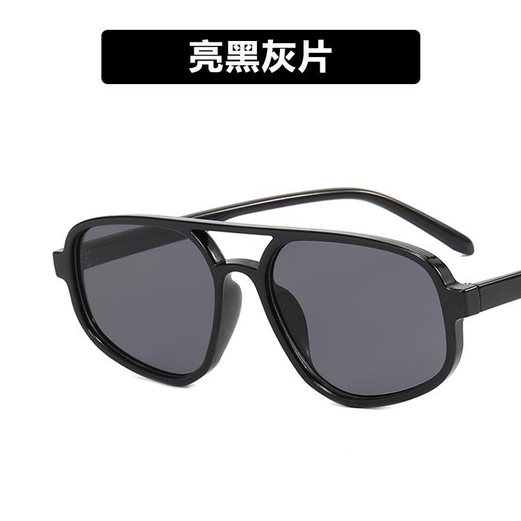 Women s Double Bridge Irregular Fishing Sunglasses New Arrival Vintage Trendy Internet-Famous Stylish Sunglasses черный серый