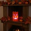 Bougie d'Halloween sans flamme avec lumière LED, Design Visage de Fantôme Citrouille Crâne Sécurisée à Piles Décoration Intérieur Extérieur pour Fête Maison Hantée