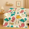 Classic Space Dinosaur Cartoon Dino Art Flannel Blanket,Ultra Soft Warm Plush Throw for Home Bedroom Bed Sofa Cover Kids Gift