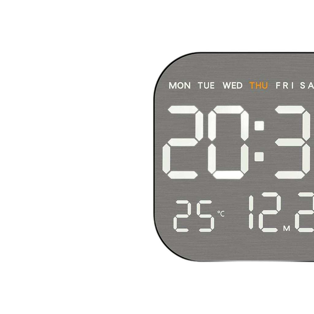 Digital Wall Clock Desktop Clock Large Display Adjustable Brightness °C/°F