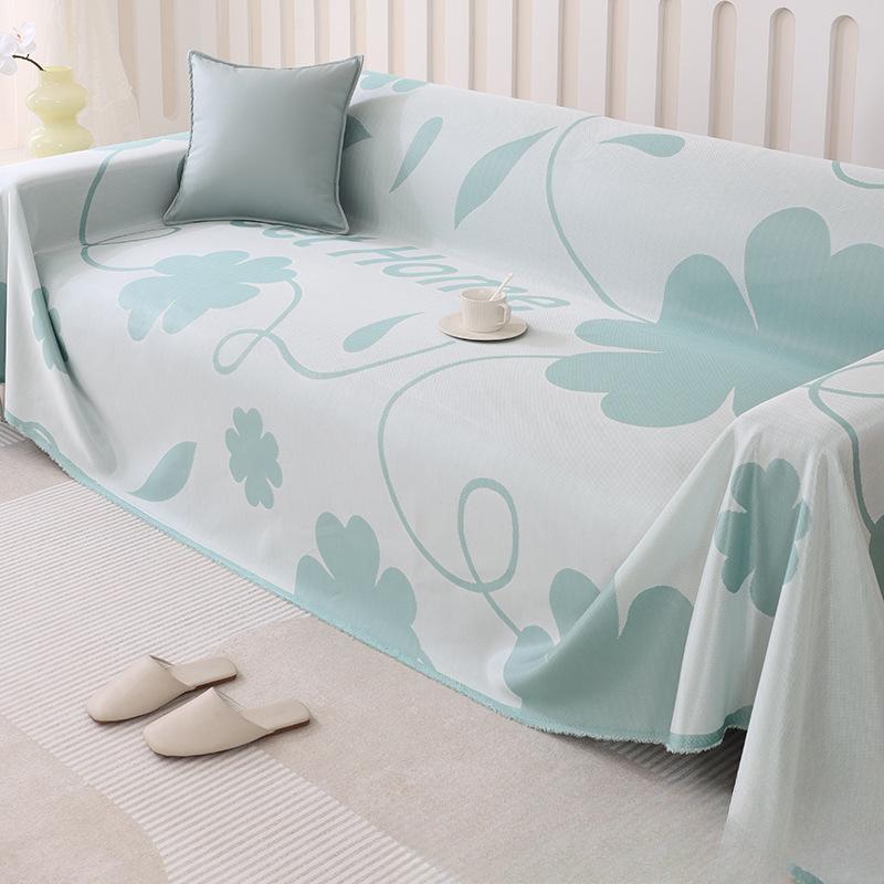 Summer Ice Silk Sofa Cushion Cool Cushion Summer Sandhair Towel Full Package Four Seasons Universal Non-slip Back Towel Cover