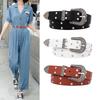 Rock Vintage Women Decorative Jeans Belt Edgy Waistband Metal Adjustable Accents
