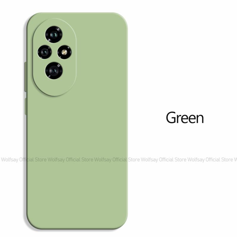 

Чехол для Honor 200 Honor 200 200 Pro Чехол-бампер противоударный жидкий силикон TPU защитный чехол для задней панели телефона Honor 200 Honor 200 зелёный