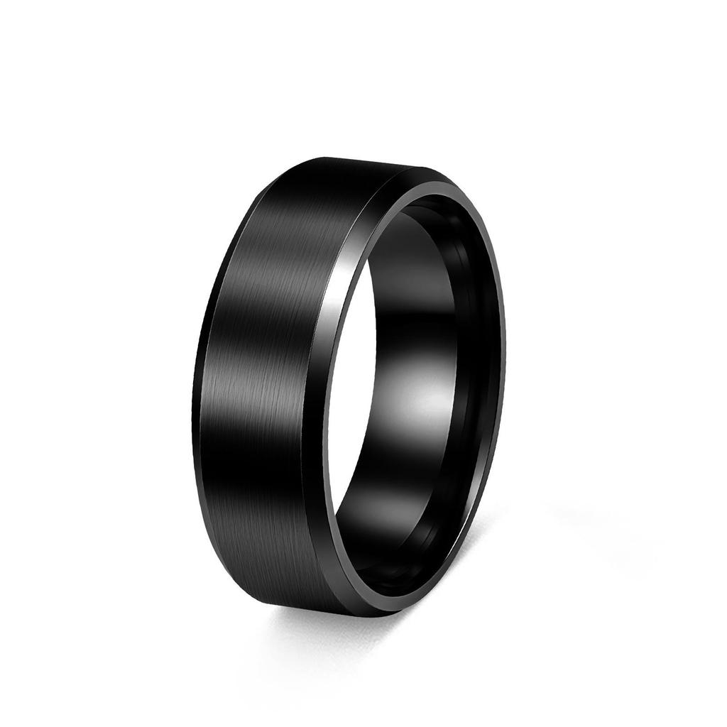 Xiyin Men's Black Titanium Steel Rotating Chain Ring