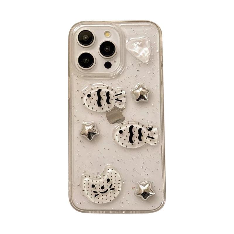 Epoxy Cat Star Snapper Roast For Iphone17Promax Apple 15 Mobile Phone Case 16 Silver Foil 13 Bracket