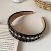 Vintage Wide Brim Hair Hoop Multi-Color Face Wash Headwear Cool Rivet Headband  Outdoor