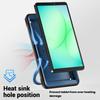 For Samsung Galaxy Tab A11/A9 Case Rotating Kickstand PC + TPU Shockproof Tablet Cover with Shoulder Strap