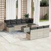 Vidaxl 11-Cz. Garden Furniture Set With Cushions, Grey Rattan Pe