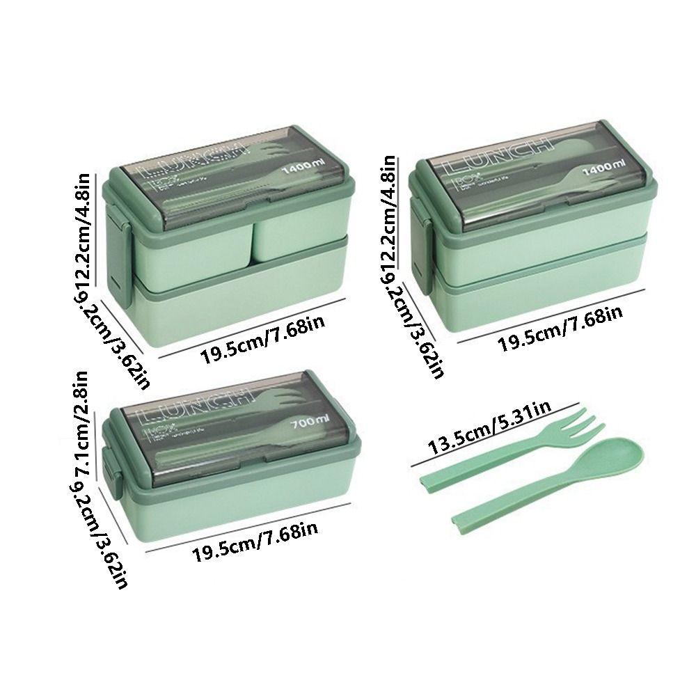 700/1400ml Capacity Portable Lunch Box Leakproof Design Dinnerware Set Camping Use