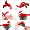6pcs New Year Artificial Birds Red Clip-on Cardinals Feathered Bird Miniature Fake Birds Holiday Party Christmas Village Decor