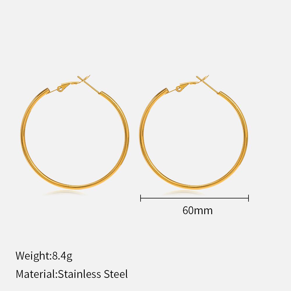 

Minimalist Geometric Round Earrings 30 40 50 60mm Gold Fashion Statement Hoop Earrings