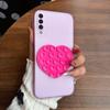 Heart Shape Suction Cup Phone Case for Samsung Galaxy A50/A50S/A30S Semi Transparent Matte Shockproof Soft TPU Cover