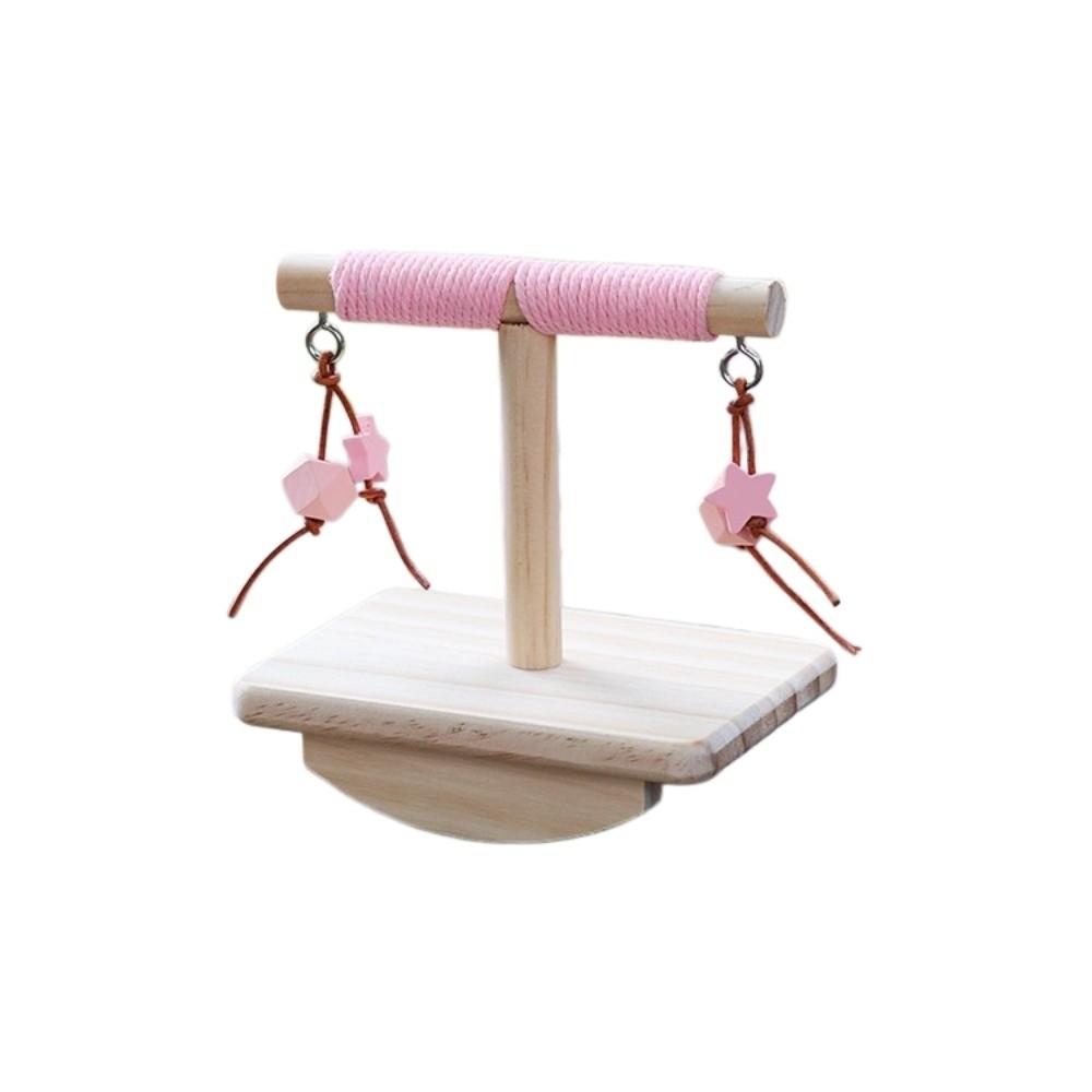 Wear-resistant Rocking Seesaw Wooden Parakeet Teeterboard Parrot Perch Stand  Behavior Training