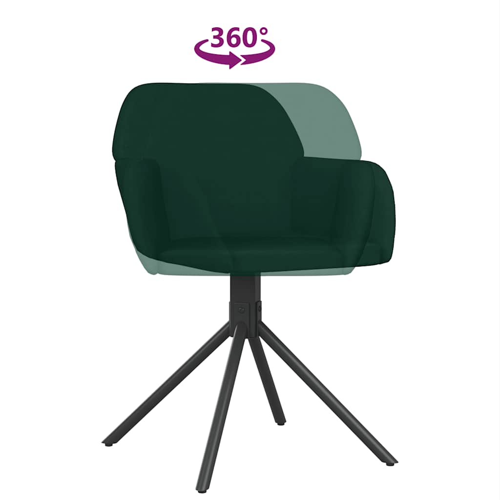 Dining Chairs 2 Pcs Swivel Dark Green Velvet