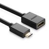 Ugreen HDMI to Mini HDMI Adapter Cable, Female to Male, 4K 60Hz, Ethernet HEC ARC, 32 Audio Channels, 22 cm, Black (20137)