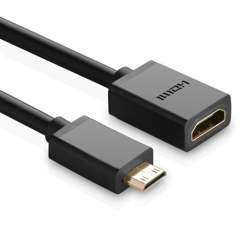 Ugreen HDMI to Mini HDMI Adapter Cable, Female to Male, 4K 60Hz, Ethernet HEC ARC, 32 Audio Channels, 22 cm, Black (20137)