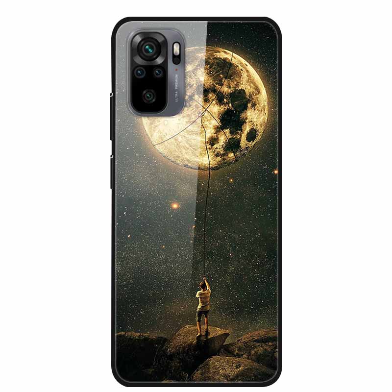 Edzett Üveg tok Redmi Note 10 Pro-hoz Fedél Kemény tok Xiaomi Redmi Note10 5G Telefon Tokhoz Note10 Pro Fundas TPU Lökhárító