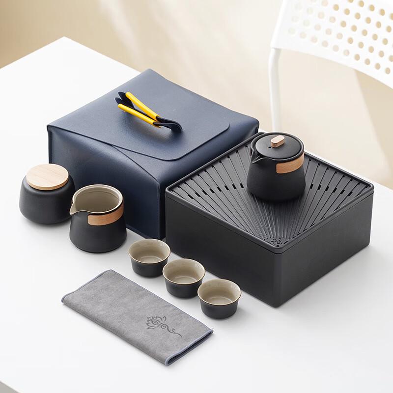 ME Ceramic Kung Fu Tea Set Blue Bag