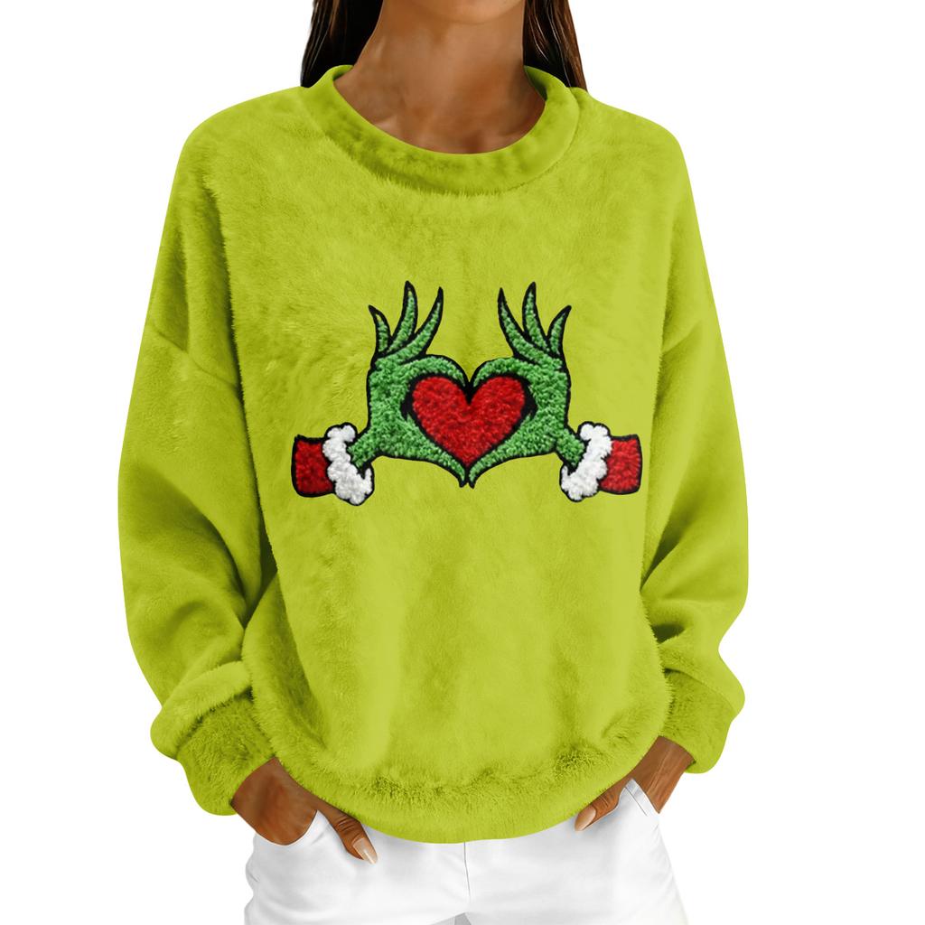 Damen Fleece-Hoodie Langarm Rundhals Lässig Bequem Locker geschnitten Leicht Damen-Hoodie