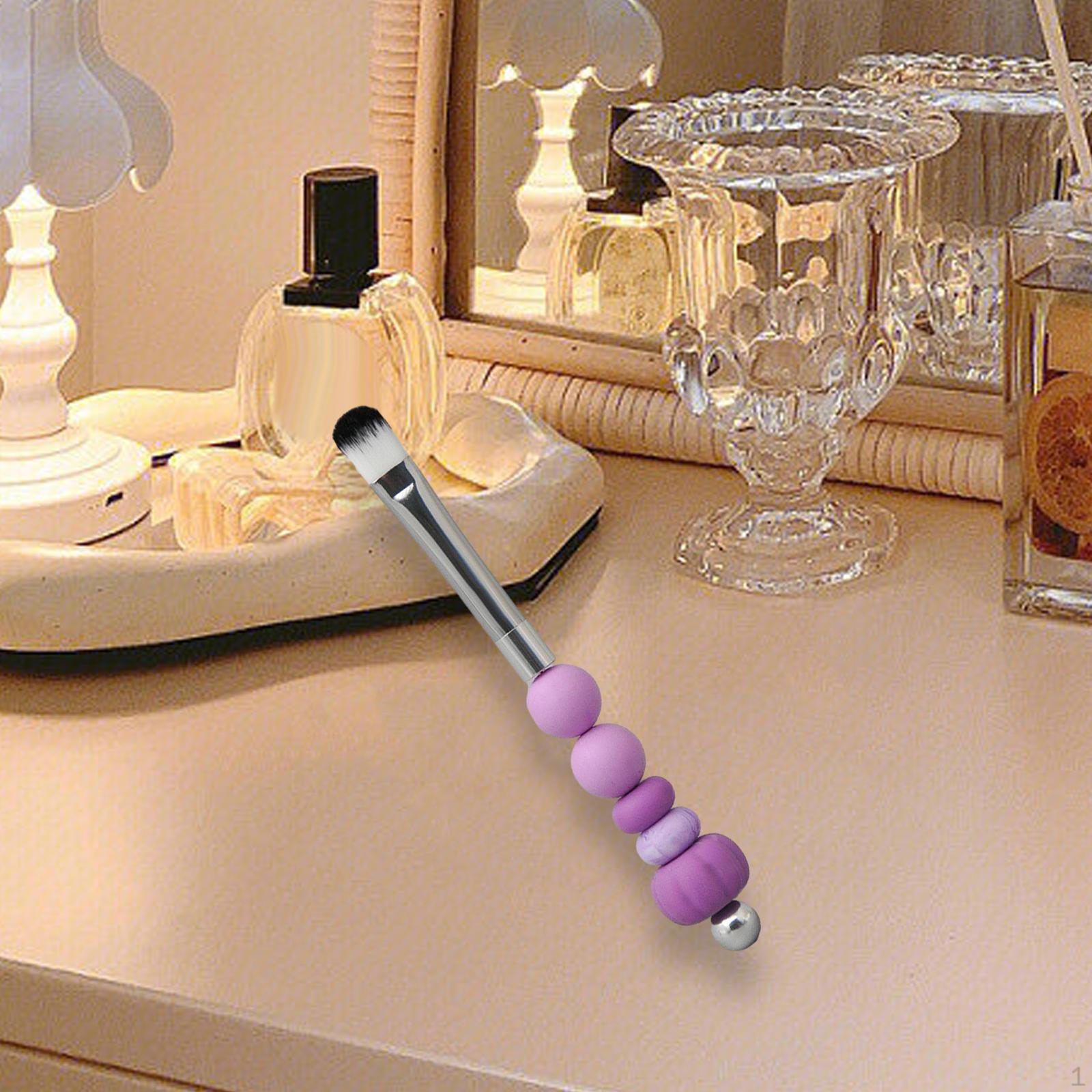 

Beadable Makeup Brush with Soft Synthetic Fiber, Comfortable DIY , Metal Tube for Bestie Women Concealer Brush