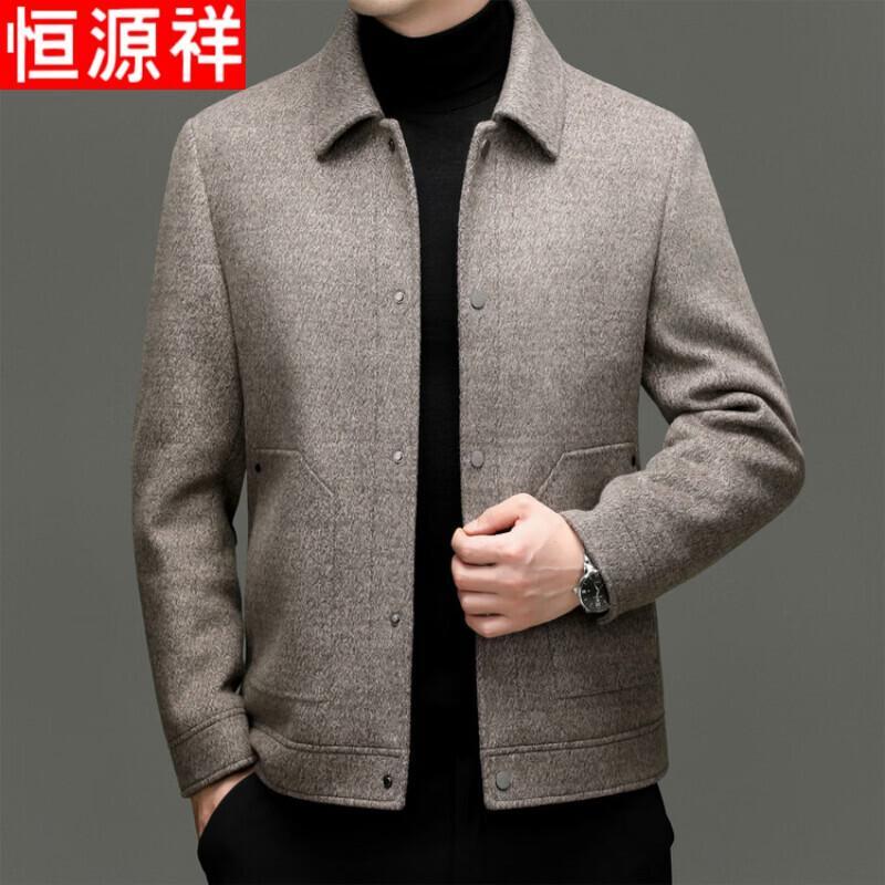 Hengyuanxiang Men s Detachable Wool Blend Winter Overcoat XL