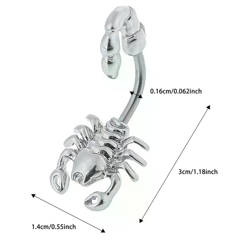 ^Simple Piercing Belly Button Buckle Ring Fashion Accessories Scorpion Shape Piercing Buckle Ring Punk Body Jewelry Accessories