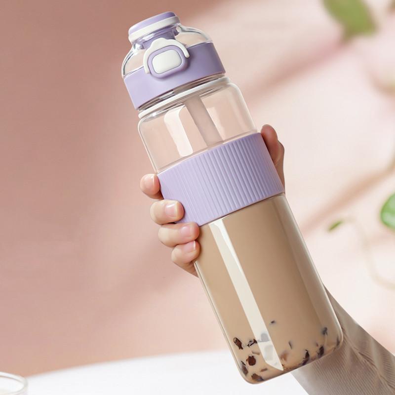 1100ml/720ml Fashion Healthy Material Water Bottle With Straw Large Capacity Sport Drinking Plastic Bottles Eco-Friendly