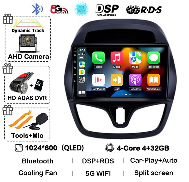 Android 14 Wireless Carplay Auto Car Radio For Chevrolet Spark 2015 2016 2017 2018 Multimedia Video Player GPS Navigation Stereo