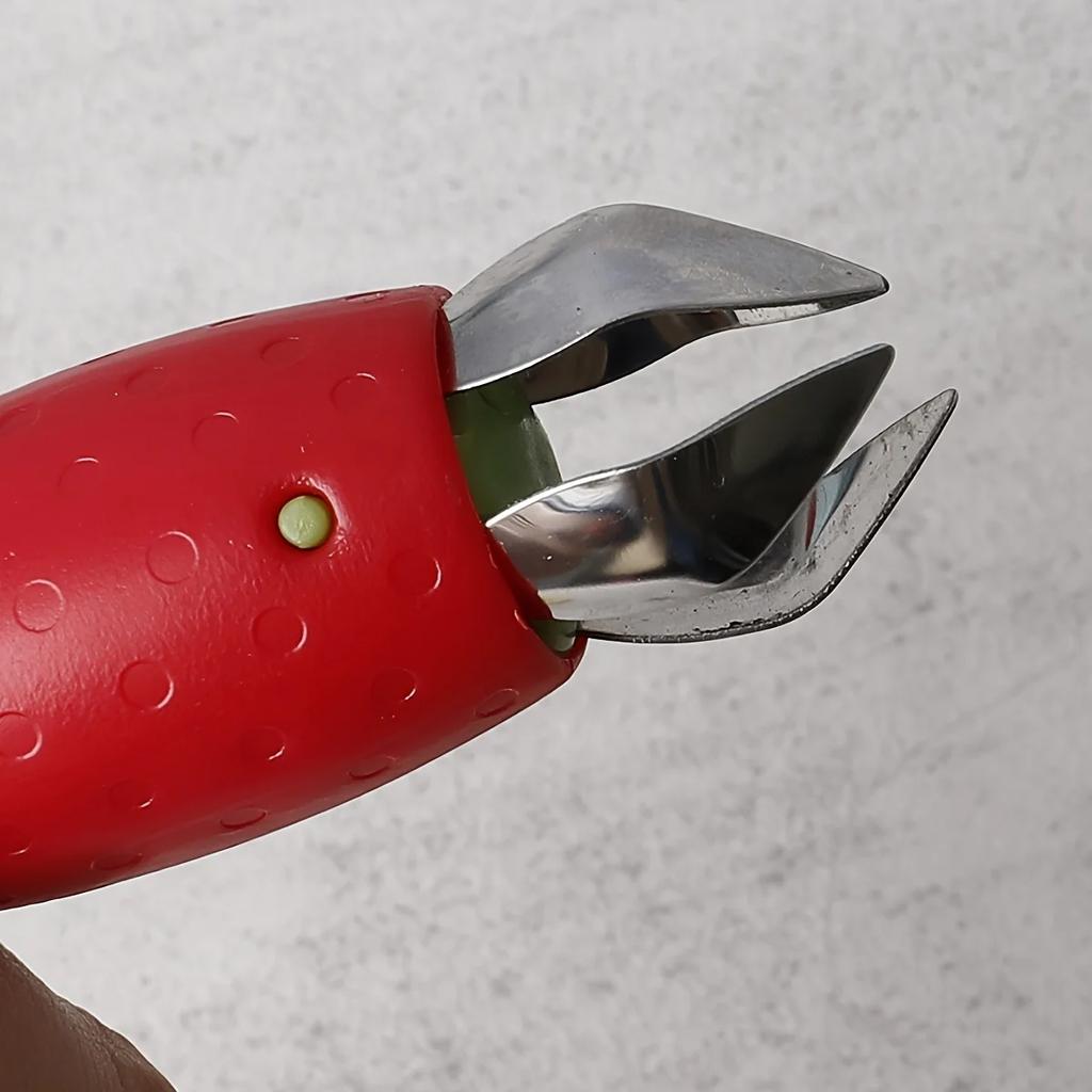 2pcs strawberry huller, plastic fruit corer with metal blade, essential tool for simple fruit preparation