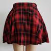 Plus Size Women's Punk Pleated Skirt Pants in Black & White Plaid