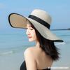 Strohhut Damen Sommer Sonnenhut Koreanische Version Modisch Strand Sonnenhut Großer Schirm Sonnenschutz UV-Schutz Faltbarer Strandhut