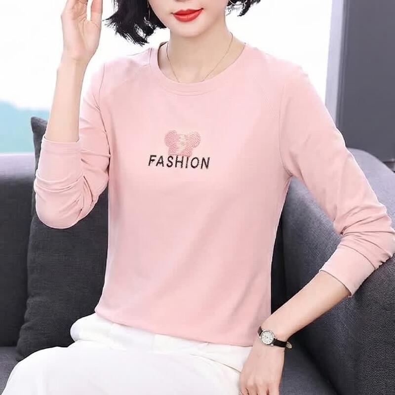 Women's Embroidered Loose Fit Long Sleeve T-Shirt