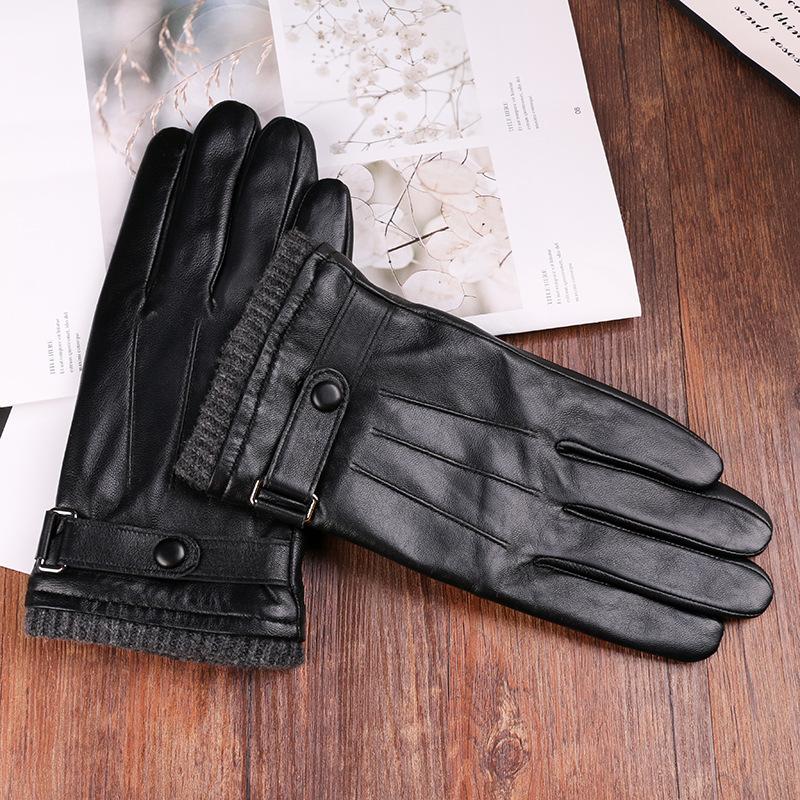 Sheepskin Gloves for Men and Women In Autumn and Winter Plus Velvet Thickened Outdoor Riding Motorcycle Windproof and Cold Sheepskin Gloves