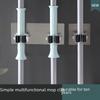 Brushed Gray No-Drill Mop and Broom Holder Clip
