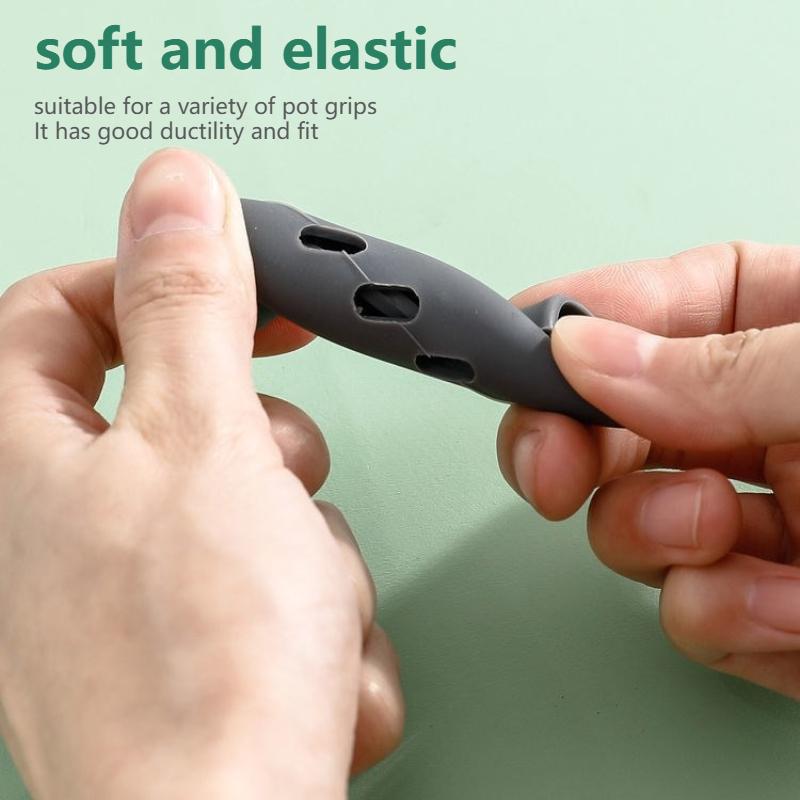 1 Pair Silicone Handles Anti-Scalding And Non-Slip Silicone Lid Pot Handles Insulation Glove Clips Kitchen Accessories Tools