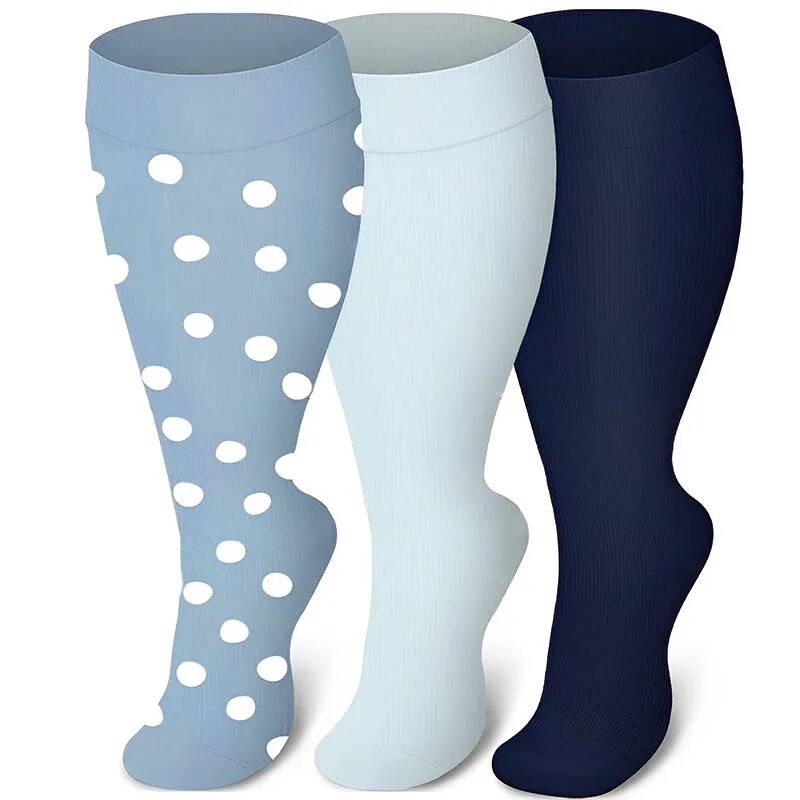 Plus Size Compression Socks Fat Large Leg Sports Socks Running Cycling Fat Calf Stockings Pressure Leg Fitness Varicose Veins