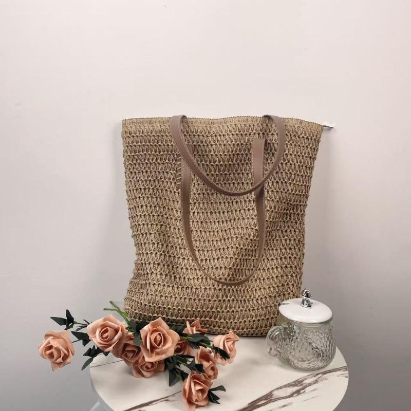 New women's straw bag fashionable and versatile travel large capacity beach bag underarm bag threedimensional large capacity