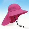 Kinder-Sonnenhut mit breiter Krempe und Schal - Sonnenschutz für Kleinkinder, Jungen und Mädchen, Leichter Sommer-Eimerhut