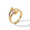 Versatile Zircon Irregular Stainless Steel Ring for Women - European & American Style