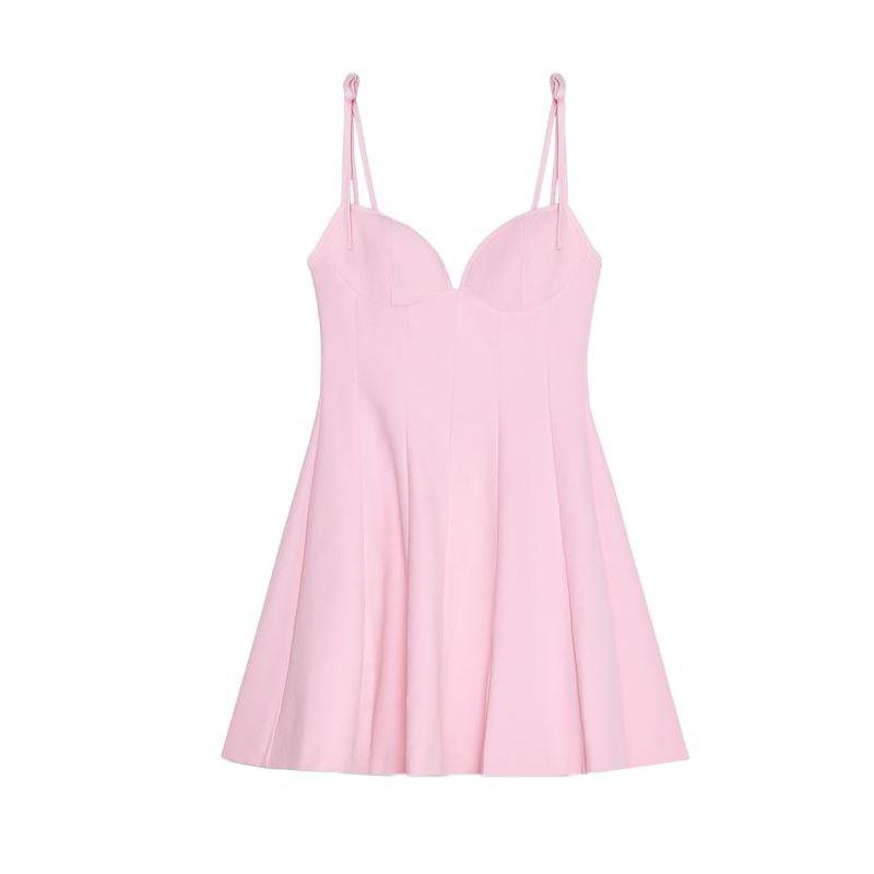Summer New Product Women's Clothes Bowknot Decoration Sling Short Dress 3152210 3152346 2888777