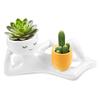 Lazy Guy Planter Resin Funny Succulent Plant Pot with Drainage Hole Desktop Flower Pot Greenery Vase Container Home Office Decor
