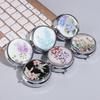 outdoor Metal Round Natural Flowers Pill Boxes Holder 3 Grids Medicine Case Small Portable Case Container Splitters For home