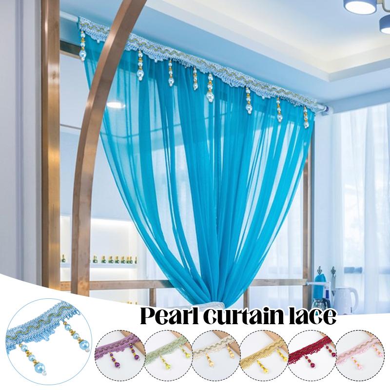 10 Meter Vorhangborten Perlenspitze Fransen DIY Vorhang Nähborte Quastelkante Heimvorhang Sofa Polsterdekor Zubehör