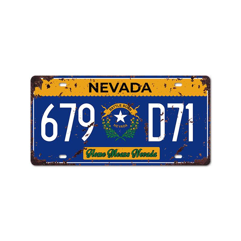 Vintage Tin Art with 1530 License Plate Design: Ideal for American - style Background Wall Decor