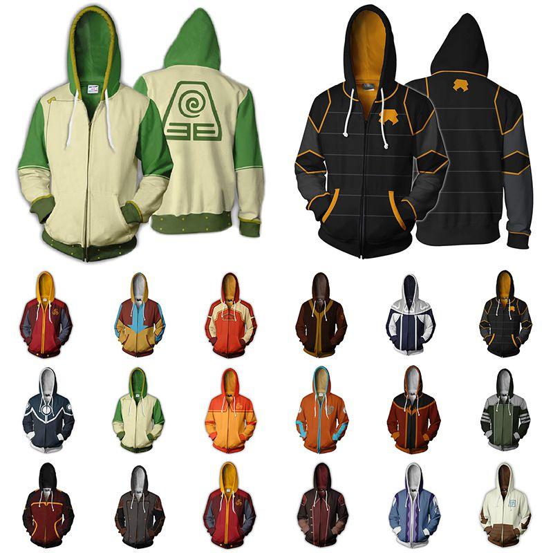 Hoodie Avatar Cosplay Costume Man Women Anime Jackets Zipper
