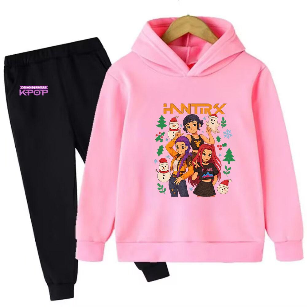 Clothing Sets Girls Casual Comfort Sweatshirt Fashion Printed Pattern Children's Hoodie Set