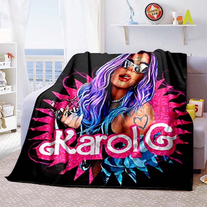 Customizable K-KAROL-G flannel blankets, perfect for autumn warmth, suitable for children and adults, and stylish K-POP shawls