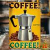 Vintage Metal Wall Sign Coffee Decor Moka Pot Art Waterproof Rustic Plaque